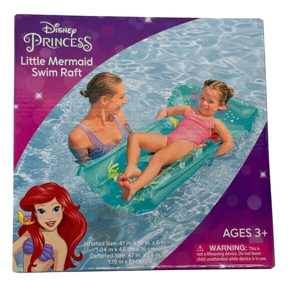 Disney Princess Ariel Little Mermaid Swim Raft Inflatable Pool Float Ages 3+ - Picture 1 of 4